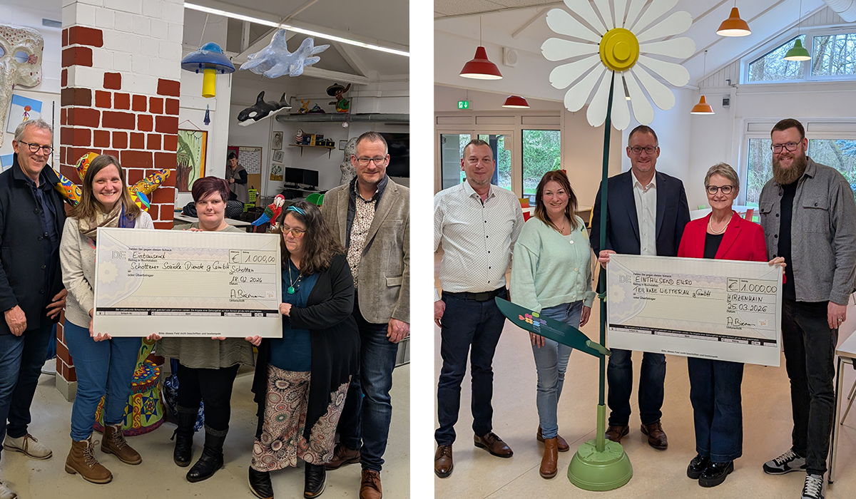 Oberhessen-Gas spendet jeweils 1.000 Euro an Teilhabe Wetterau und Schottener Soziale Dienste 