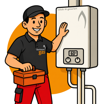 Monteur repariert den Boiler
